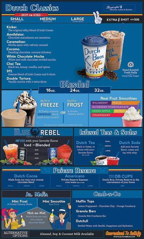 Dutch Bros Menu with Prices | Explore Drinks, Secret Menu & More at Dutch Bros 49 Dutch Bros Menu Prices